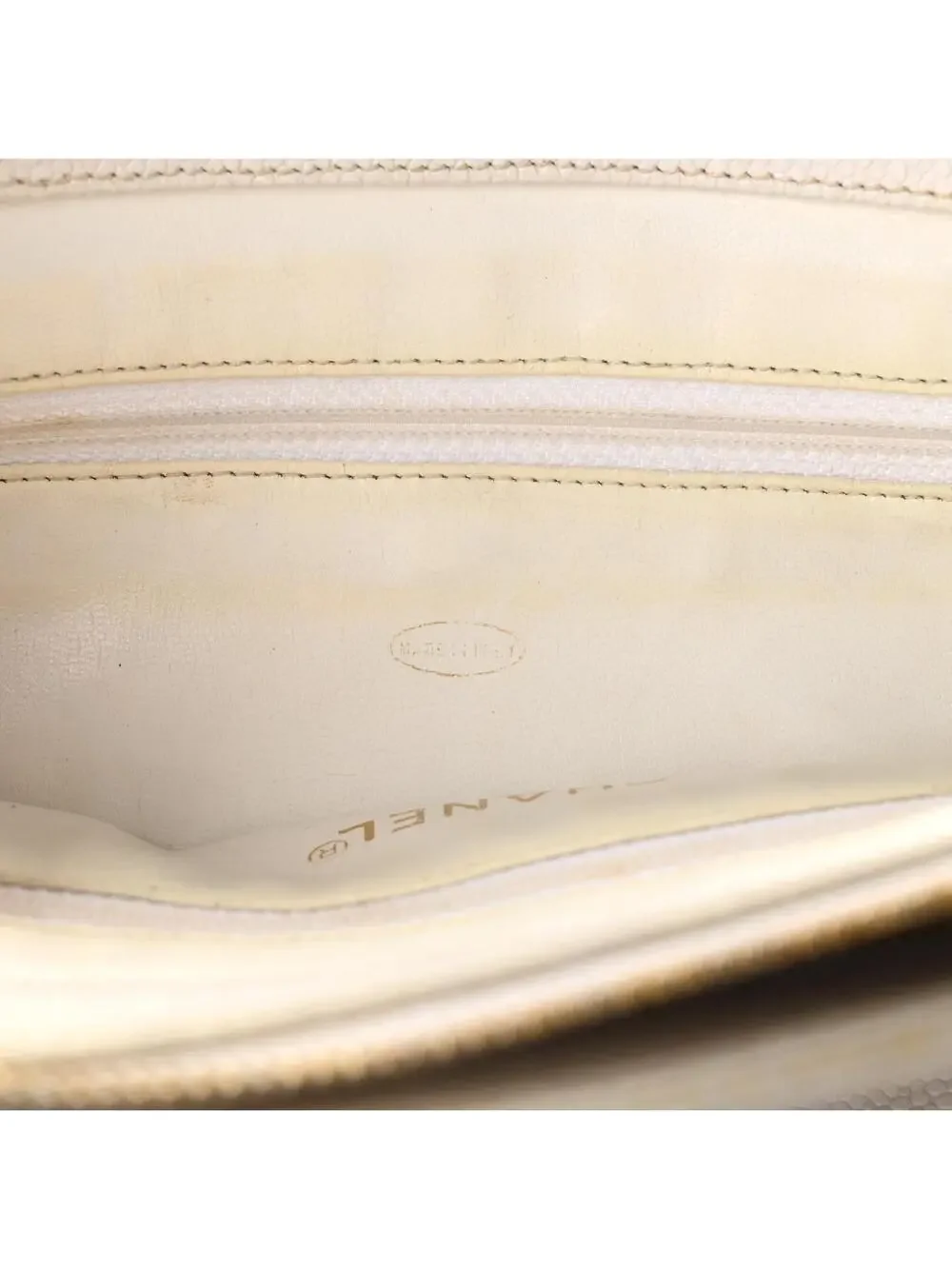Chanel Caviar Cc Shoulder Bag White #321914C82B
